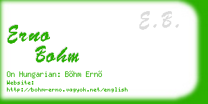 erno bohm business card