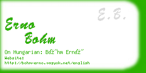 erno bohm business card